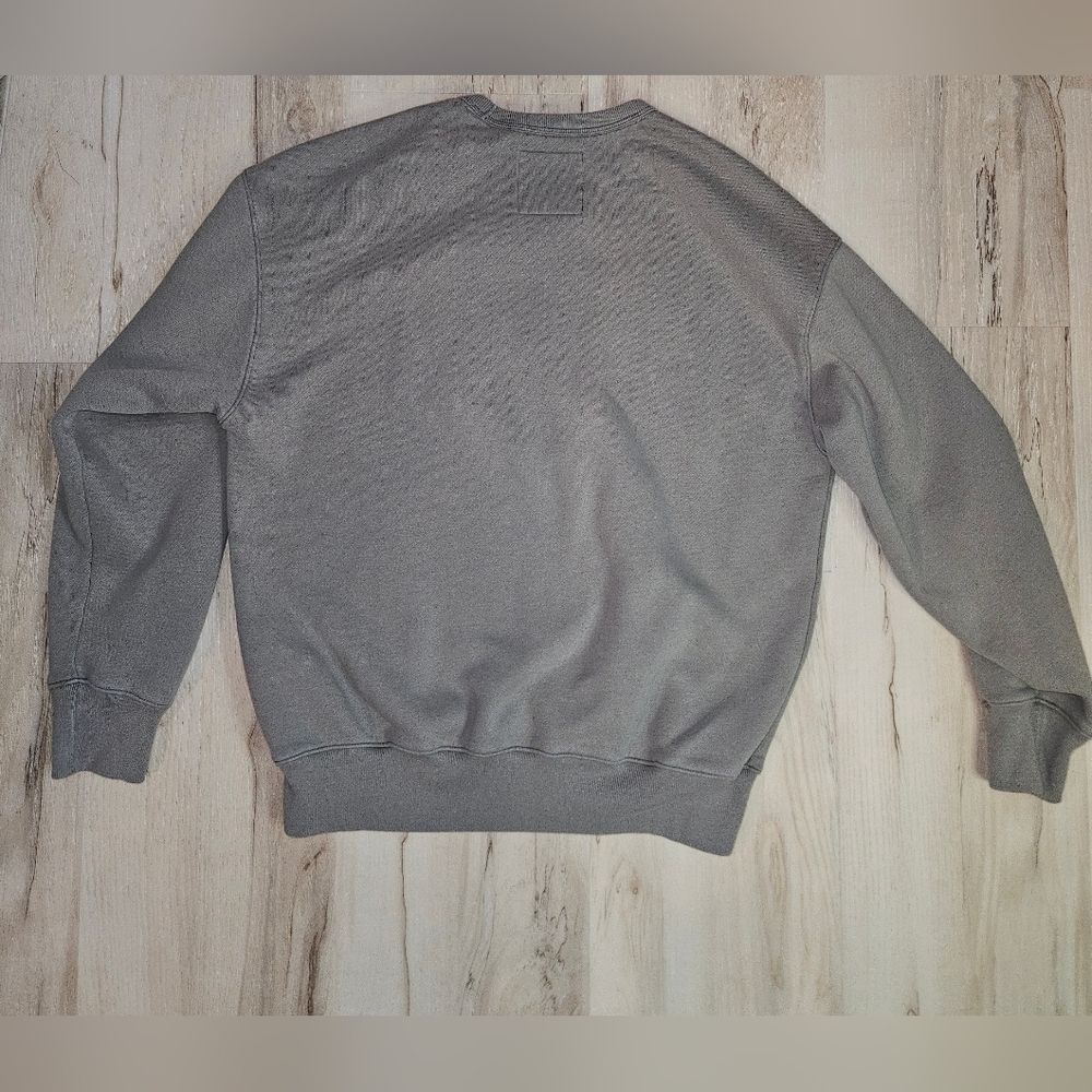 Hollister Gray Oversized Crewneck Sweatshirt Small Relaxed Fit Fleece Streetwear - Picture 8 of 9